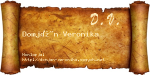 Domján Veronika névjegykártya